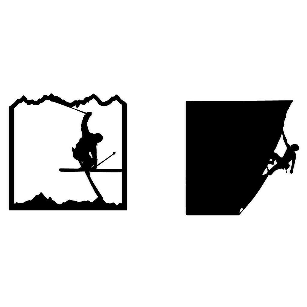 Ski and Climber Wall Decor 3D print model_2