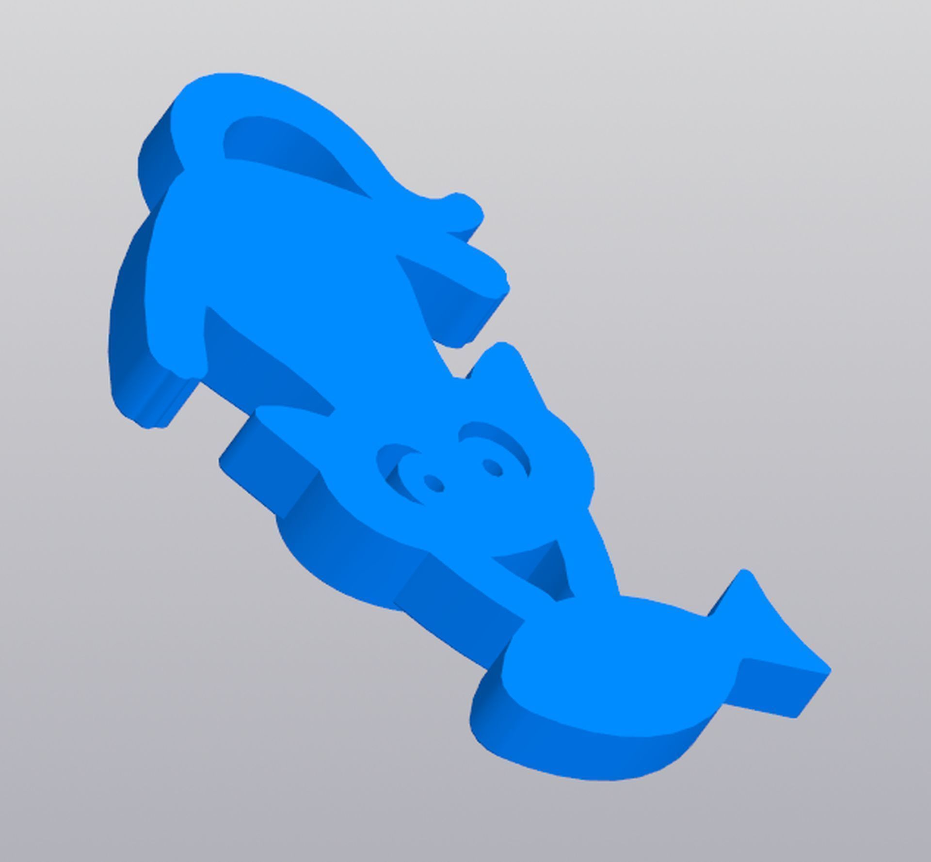 Keychain Cat with fish 3D print model_6