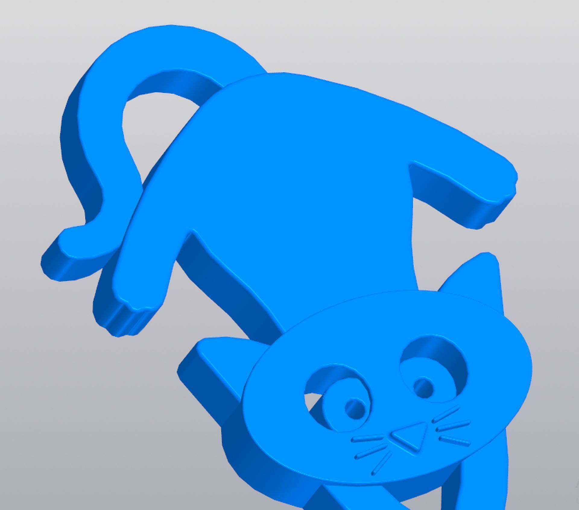 Keychain Cat with fish 3D print model_4