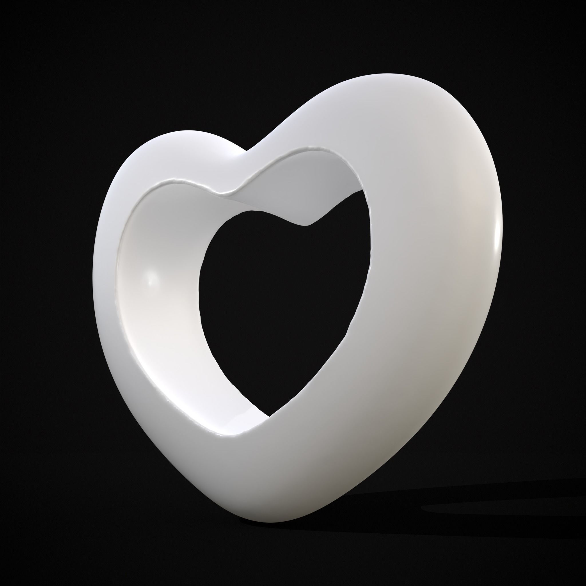 Heart With Heart Hole 3D Print 3D print model_3
