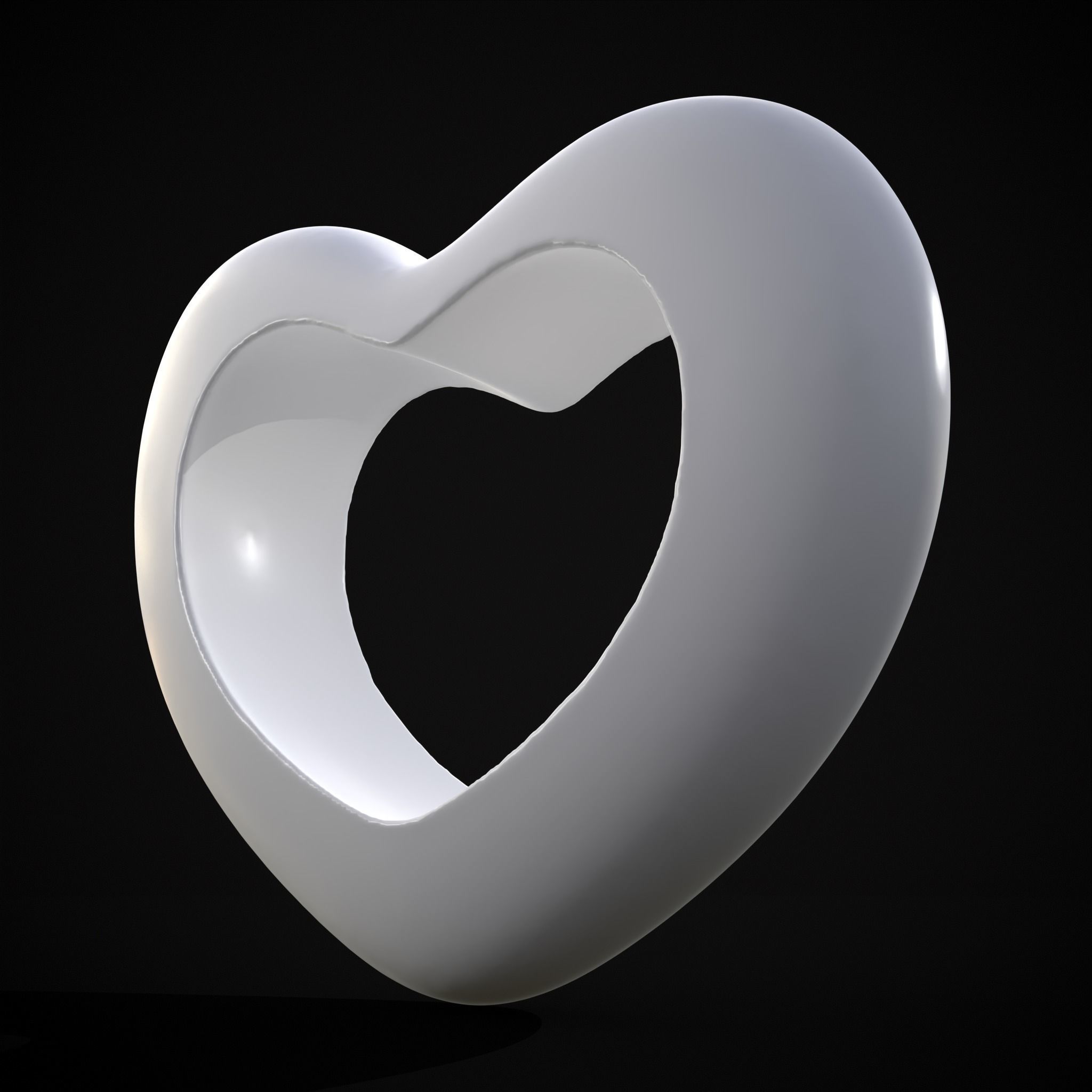 Heart With Heart Hole 3D Print 3D print model_9