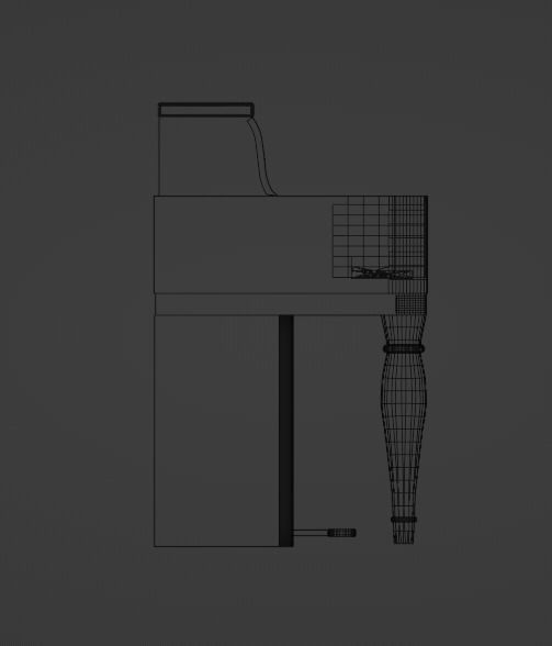 Upright Piano Low-poly 3D model_4