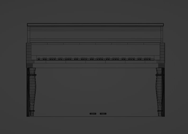 Upright Piano Low-poly 3D model_3