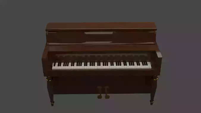 Upright Piano Low-poly 3D model