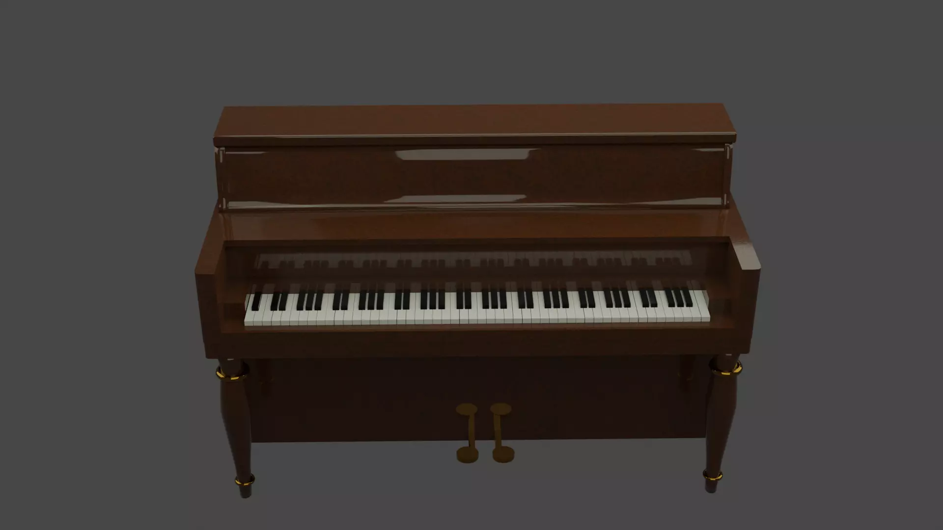 Upright Piano Low-poly 3D model_0