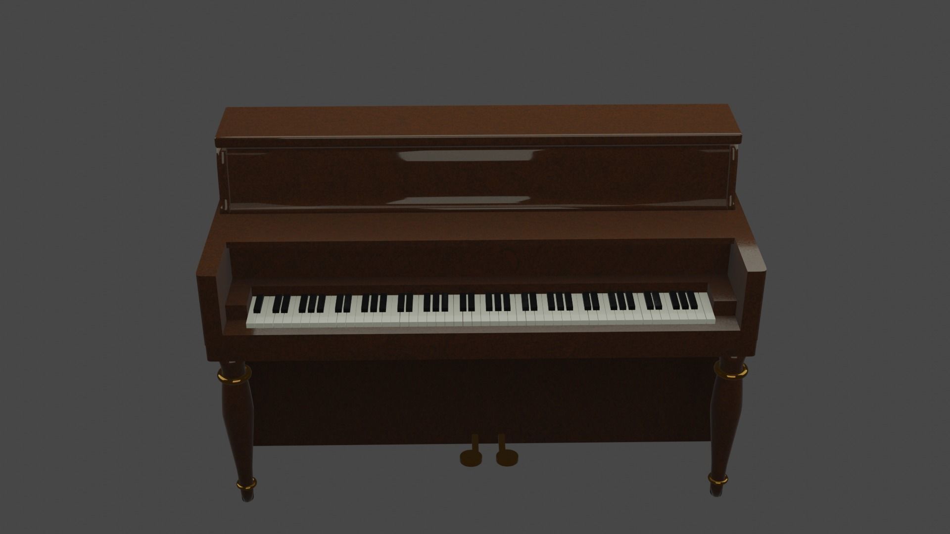 Upright Piano Low-poly 3D model_1