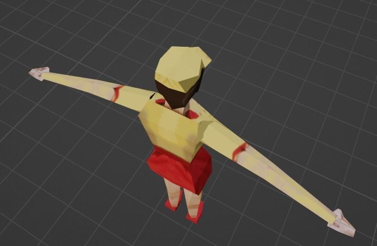 pizza employee retro ps1 low poly Low-poly 3D model_5