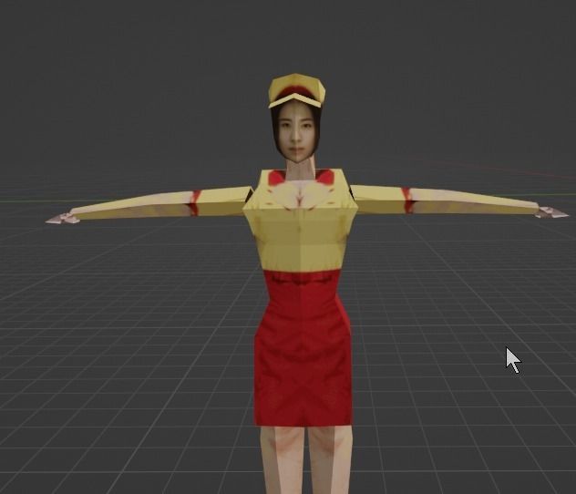 pizza employee retro ps1 low poly Low-poly 3D model_4