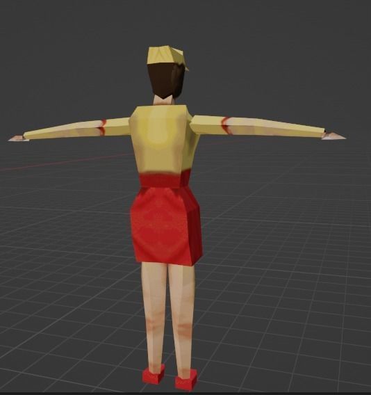 pizza employee retro ps1 low poly Low-poly 3D model_2