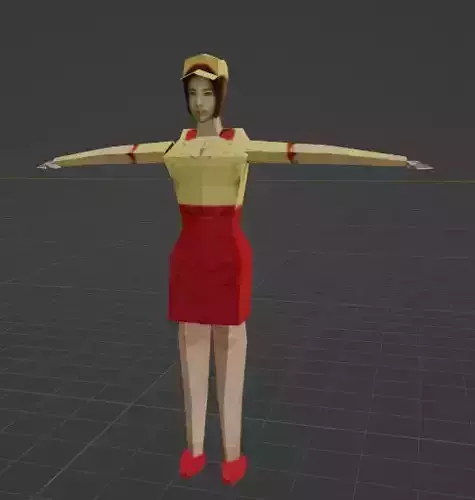 pizza employee retro ps1 low poly