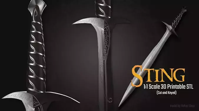 Sting dagger from Lord of the Rings 3D printable 3D print model