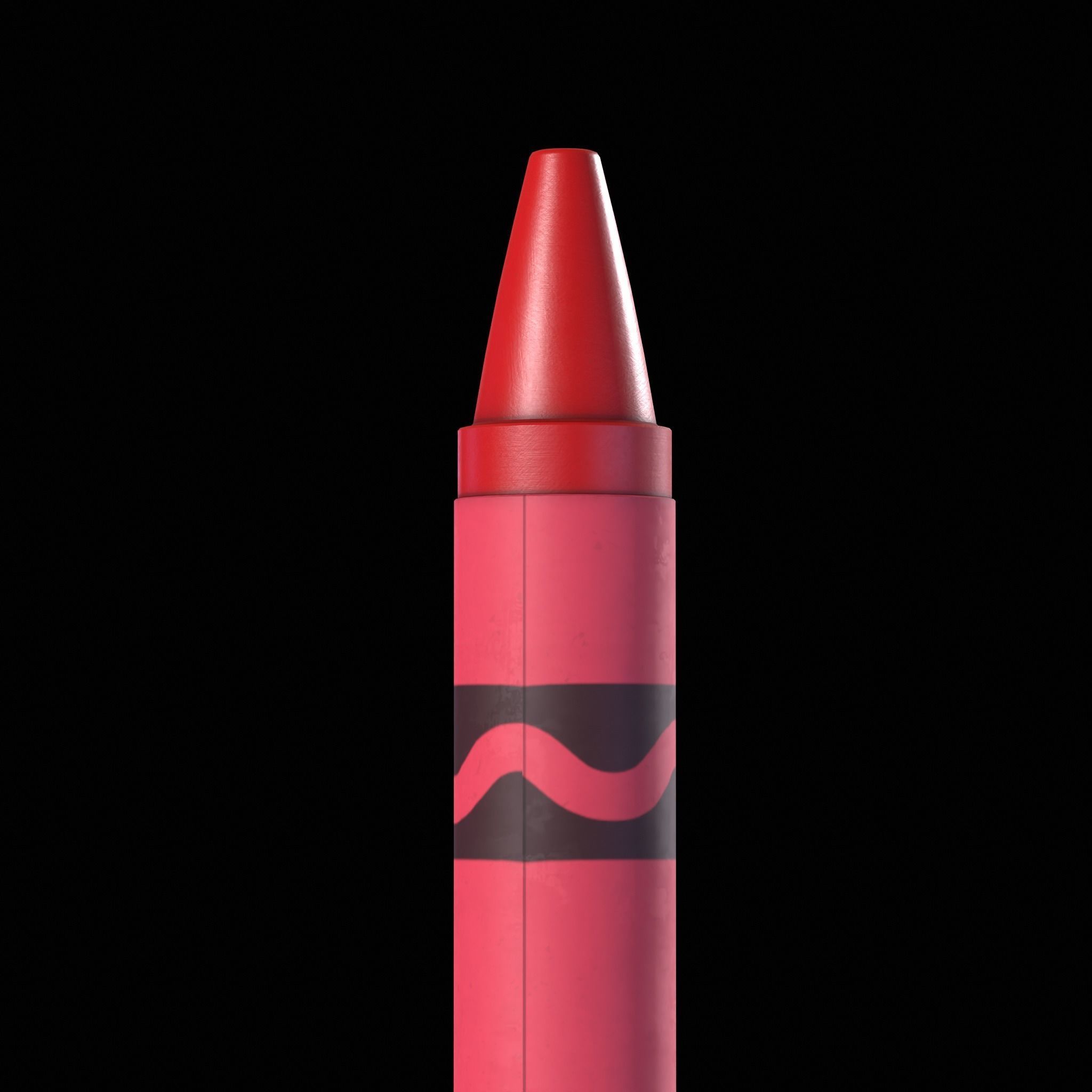 Crayons Low-poly 3D model_4