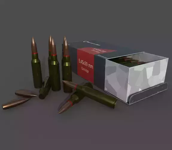 Cartridges and box with them 3D model