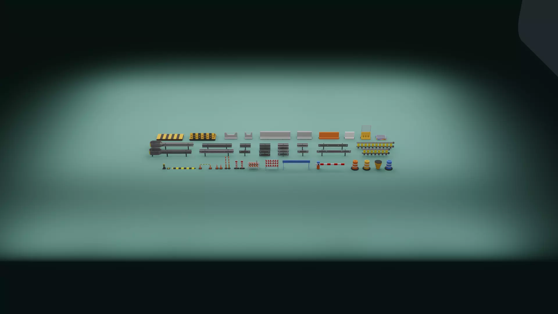 Low Poly Traffic Barrier Assets Low-poly 3D model
