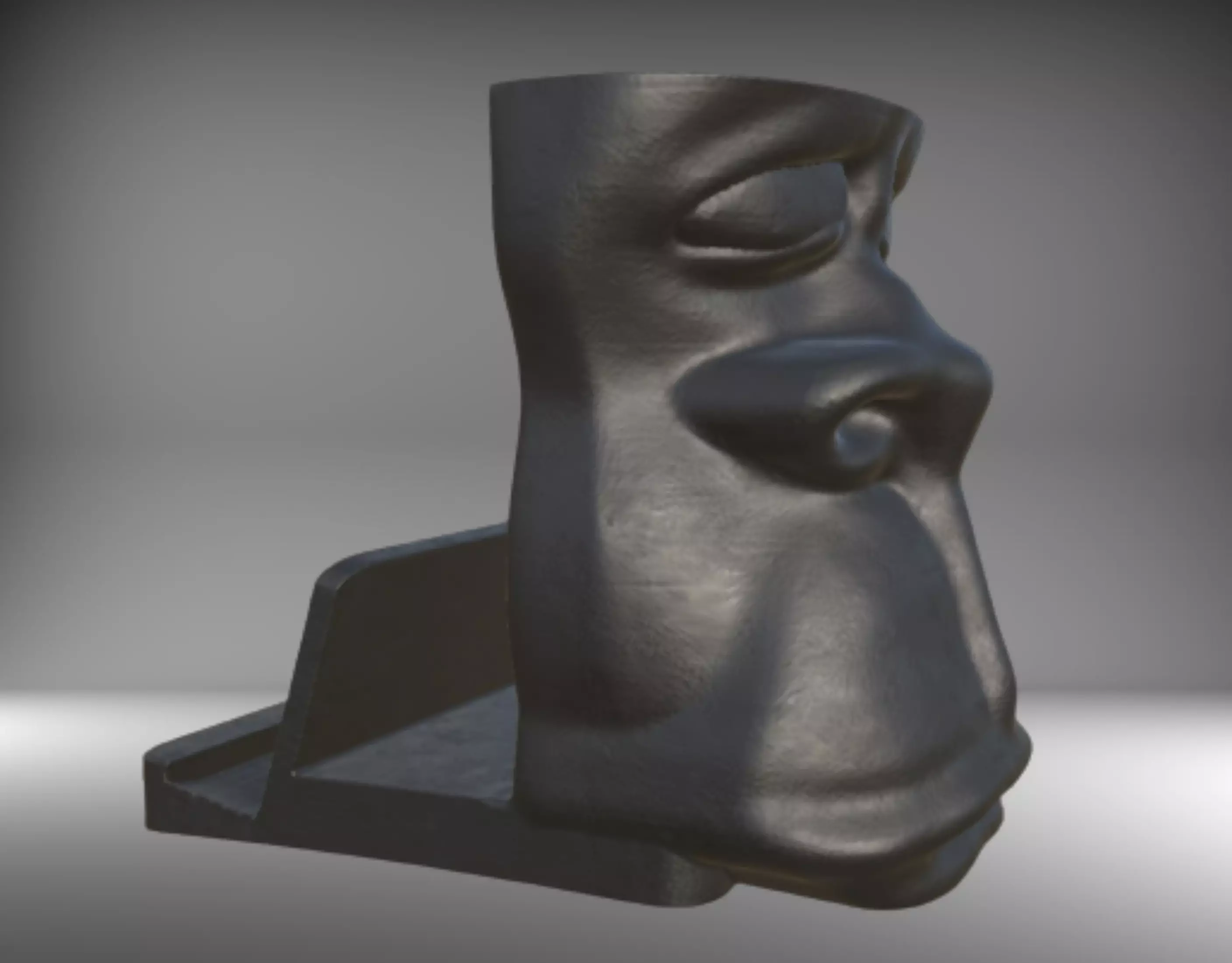 Unique Ape-Monkey Phone Holder with Pen Holder 3D print model_0