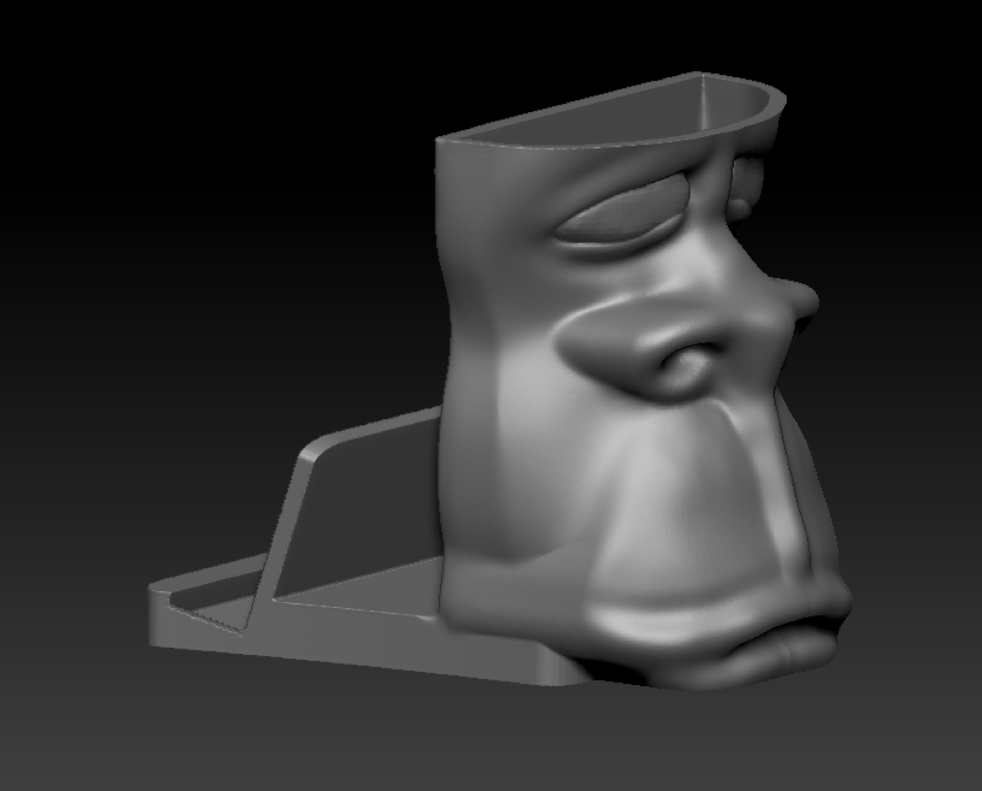 Unique Ape-Monkey Phone Holder with Pen Holder 3D print model_7