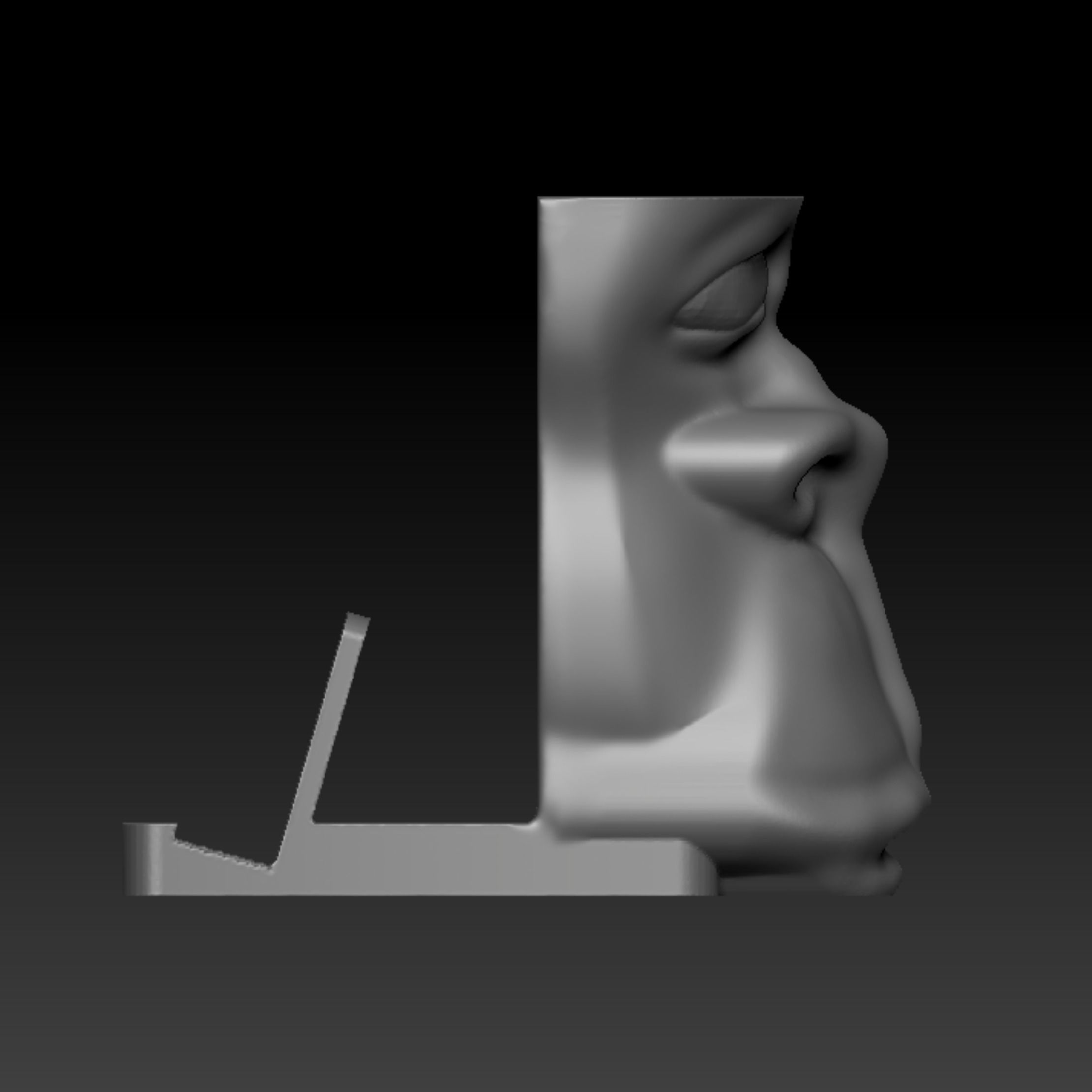 Unique Ape-Monkey Phone Holder with Pen Holder 3D print model_4