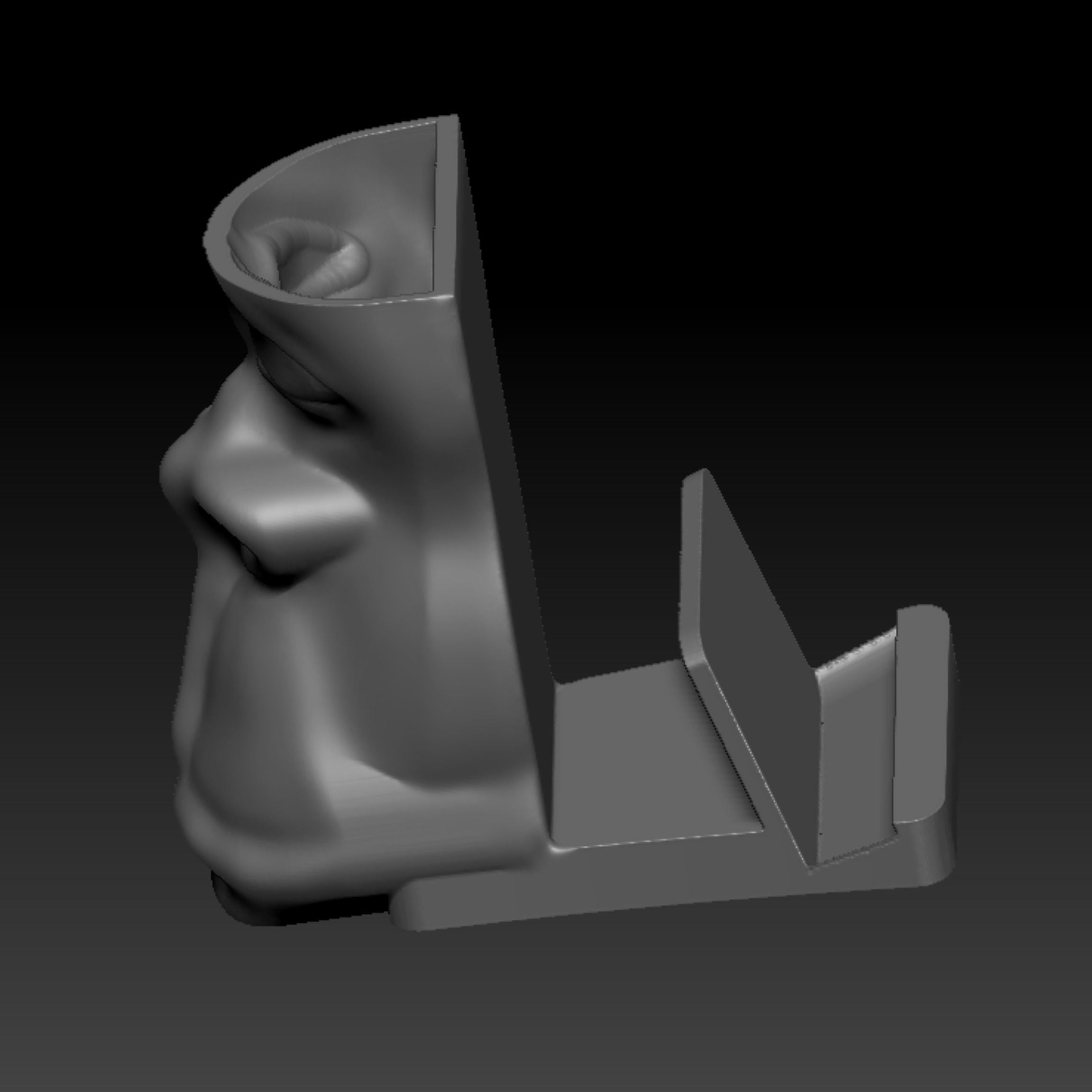 Unique Ape-Monkey Phone Holder with Pen Holder 3D print model_5