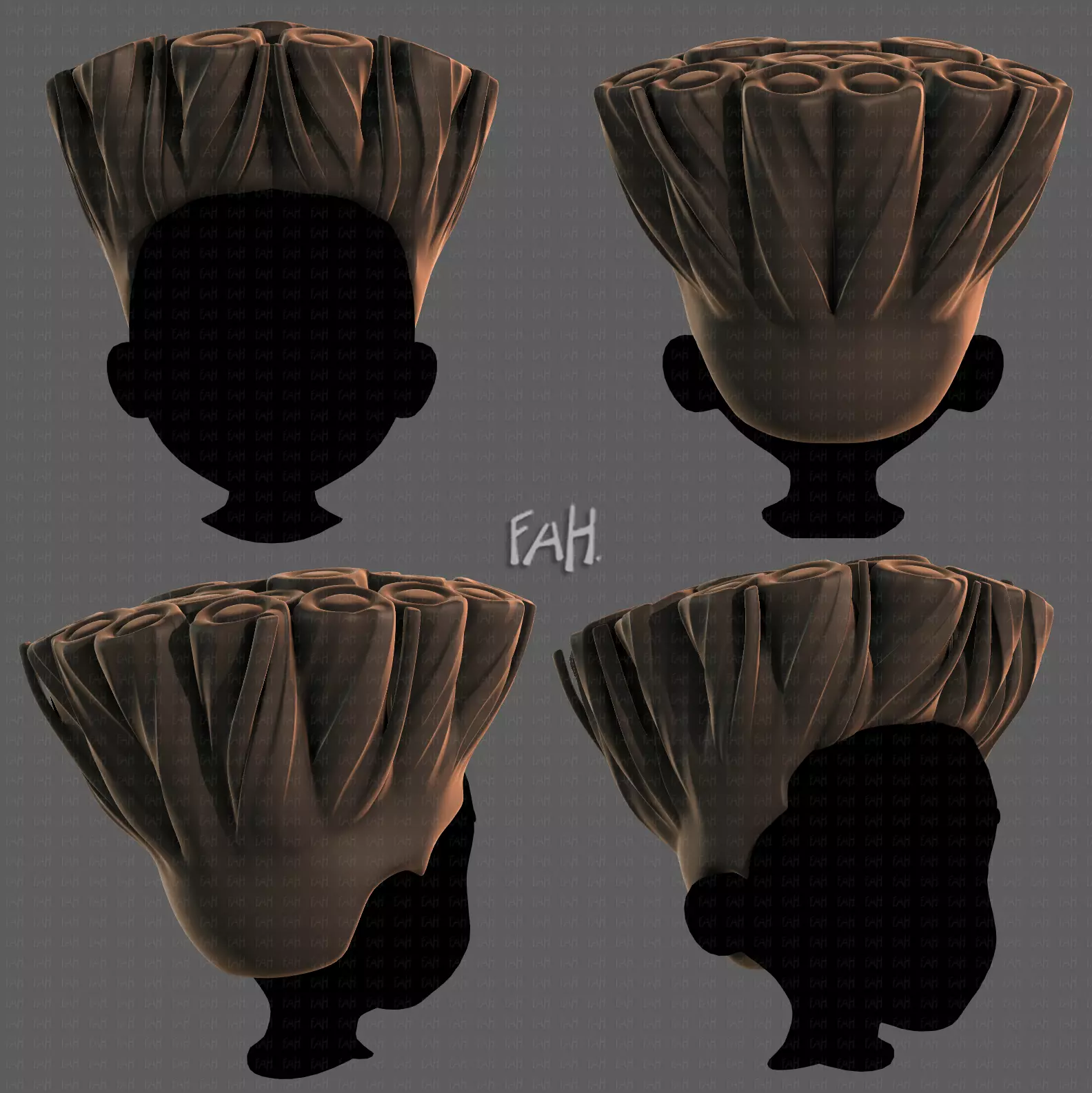 3D Hair style for boy V104 Low-poly 3D model