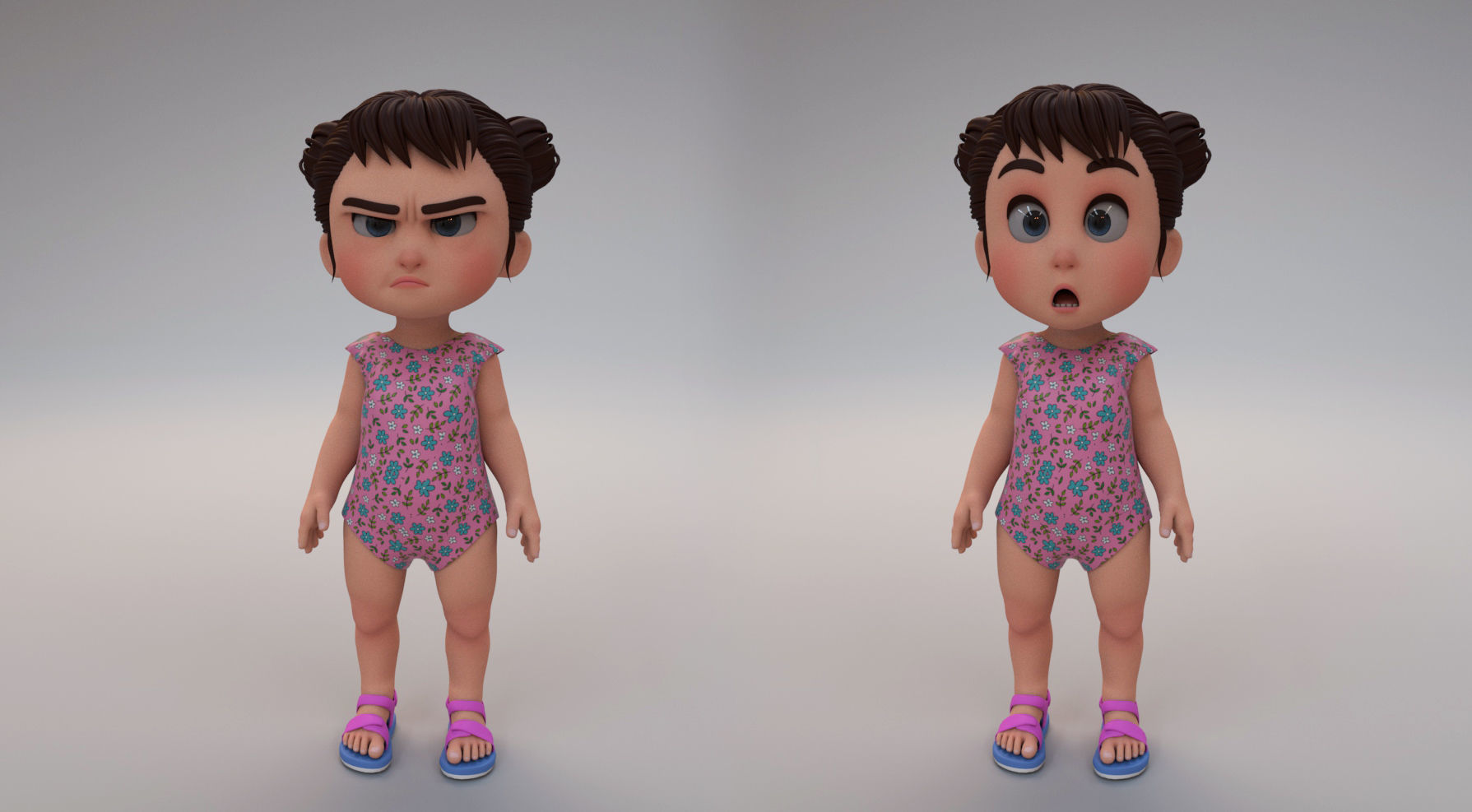 baby girl 3D model_2