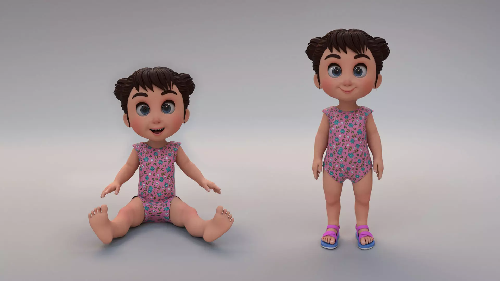 baby girl 3D model_0