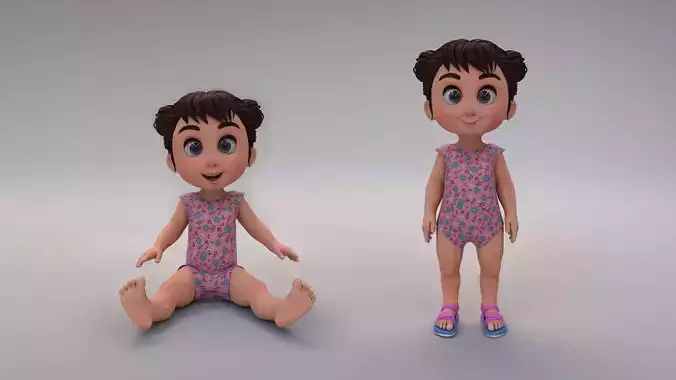 baby girl 3D model