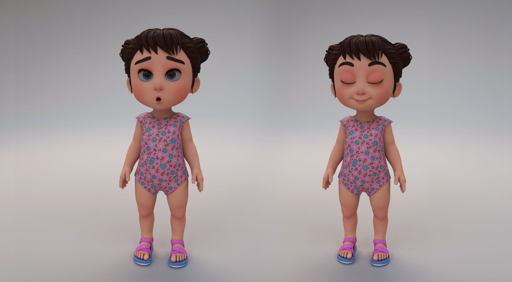 baby girl 3D model_3