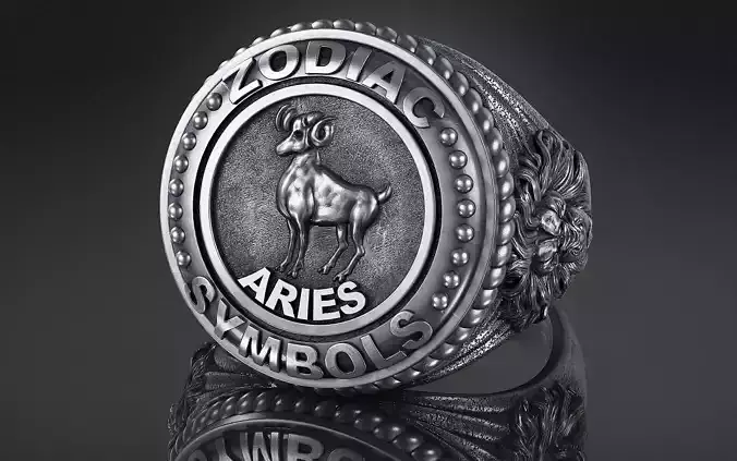 Zodiac Ring Aries a01 3D print model