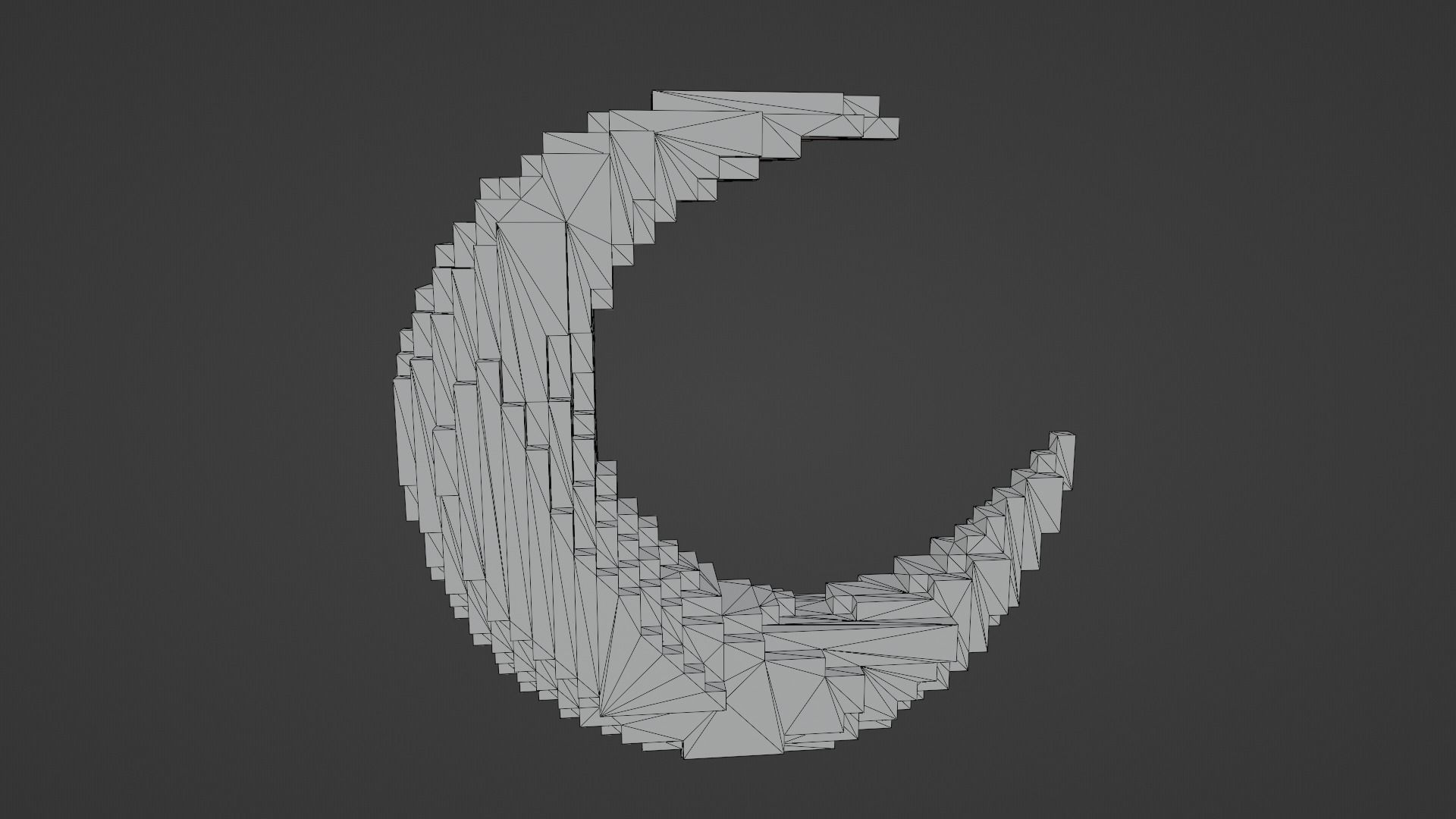 Voxel Moon Low-poly 3D model_12