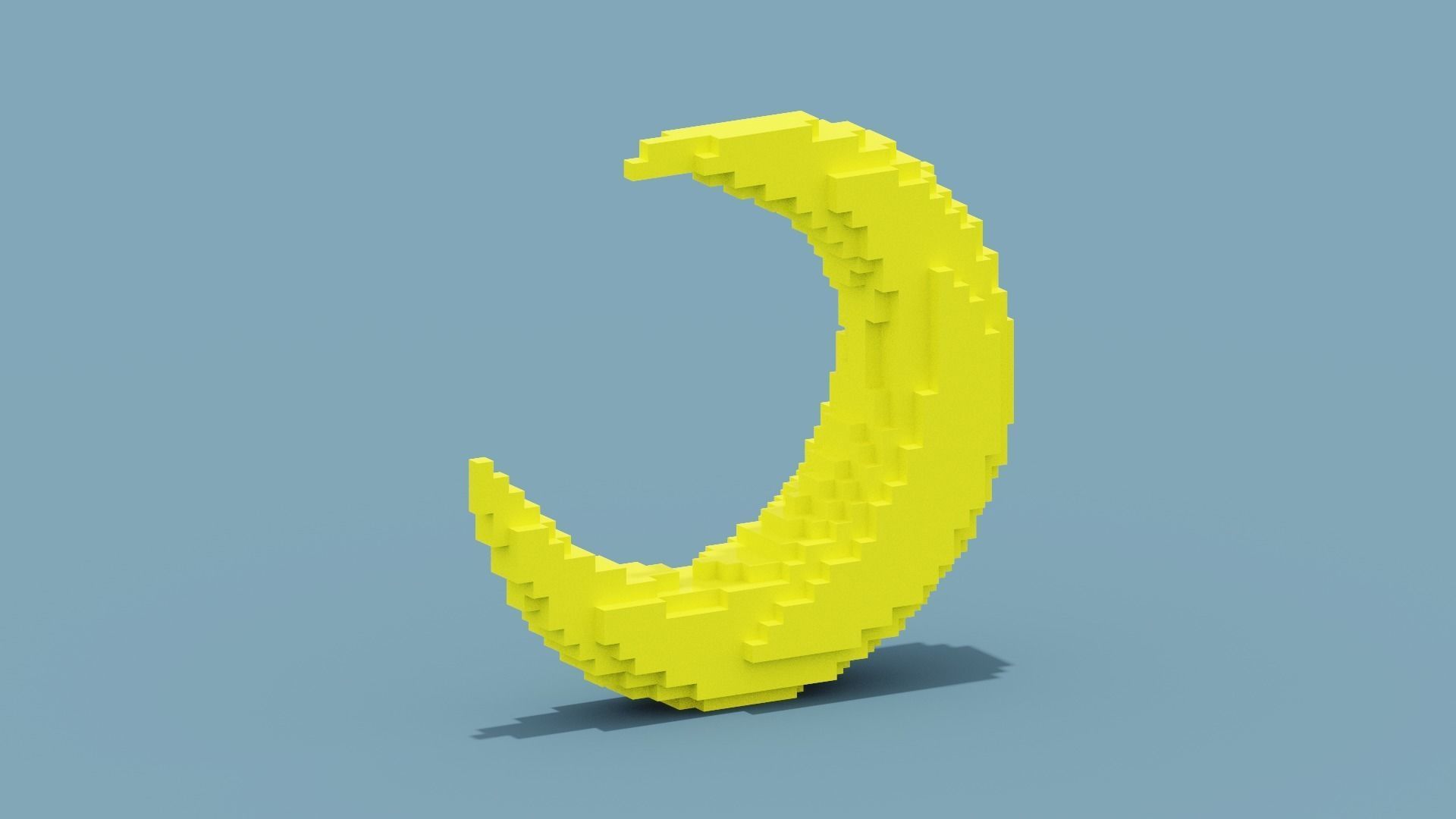 Voxel Moon Low-poly 3D model_5
