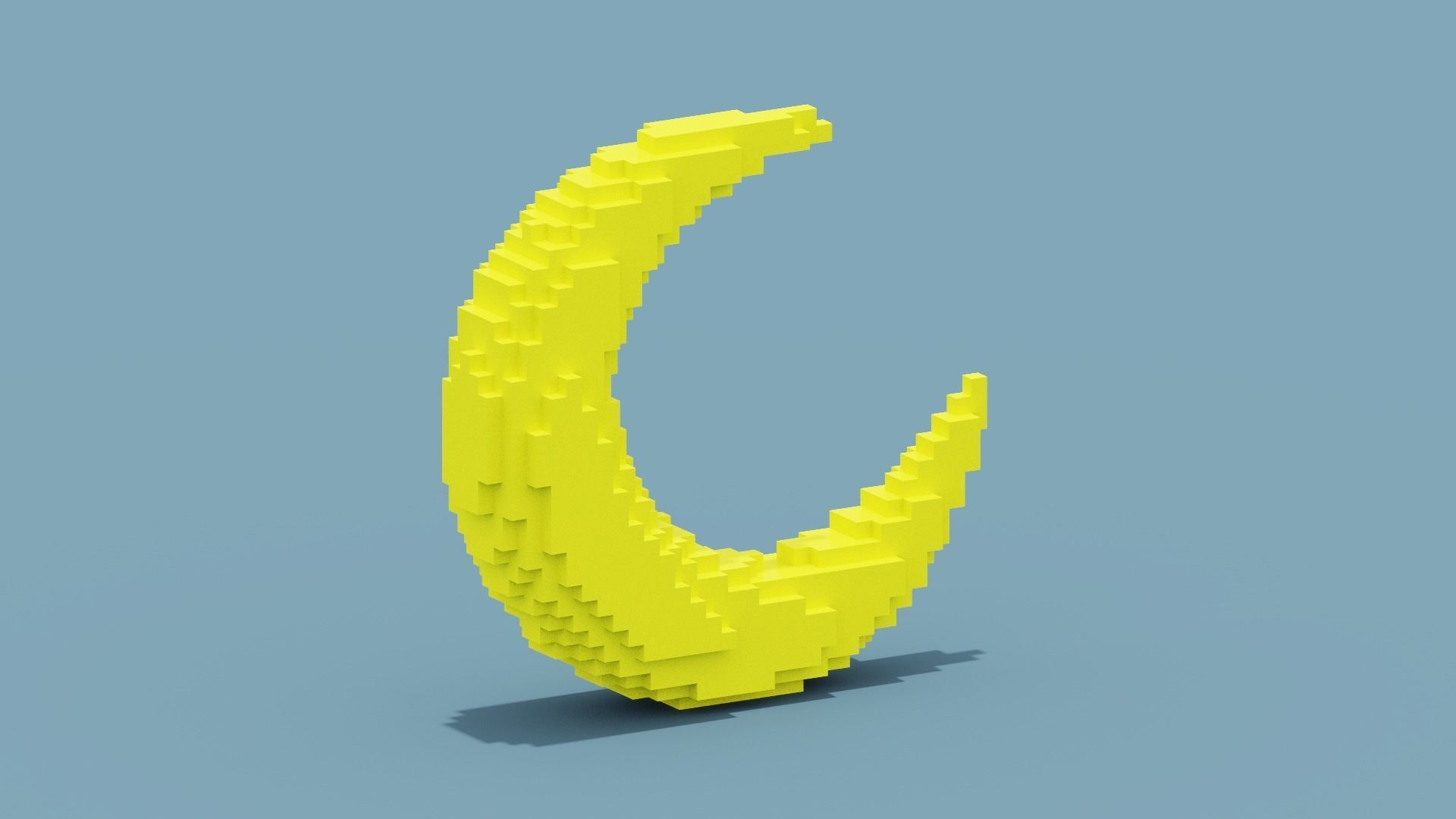 Voxel Moon Low-poly 3D model_11