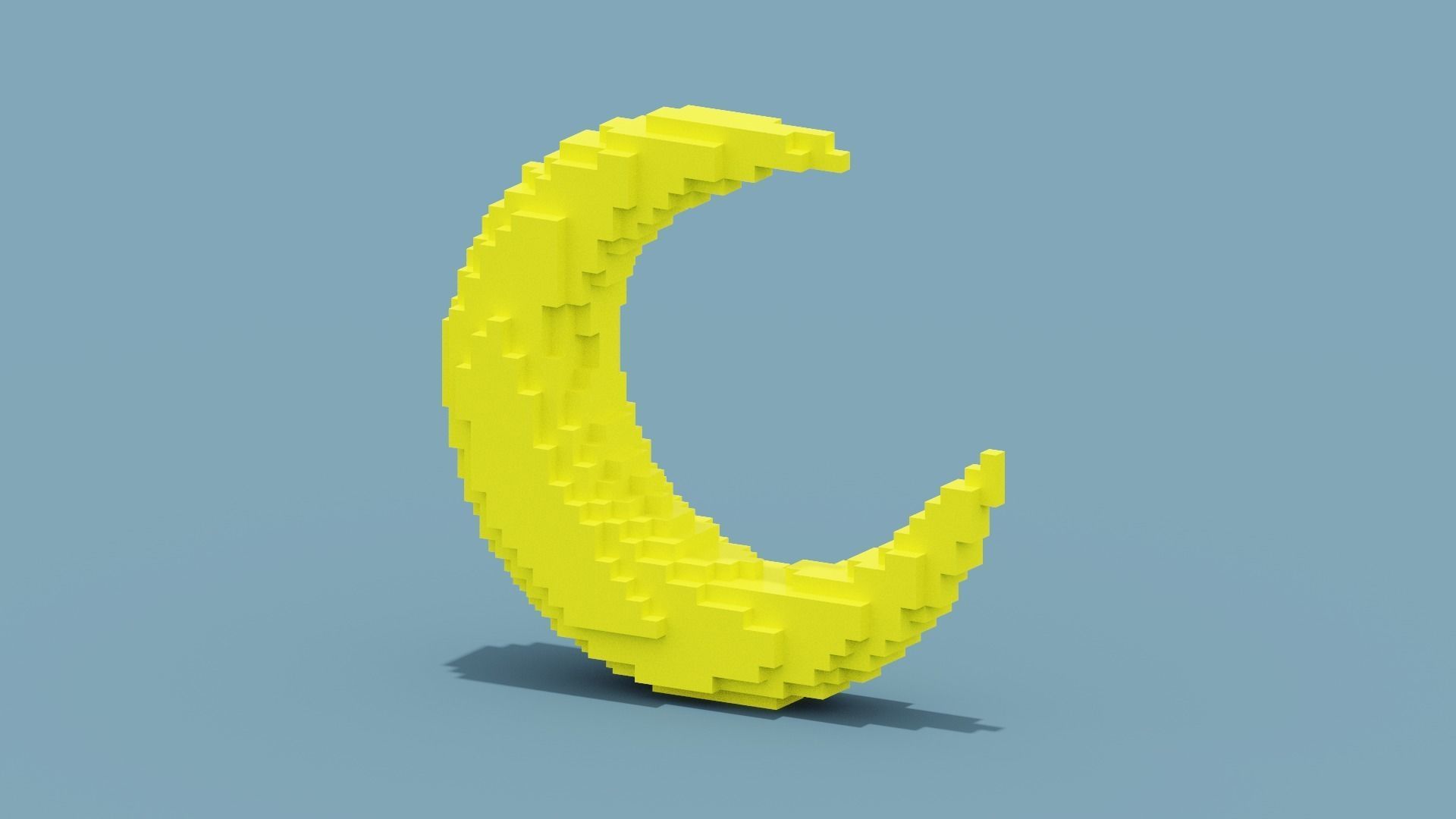 Voxel Moon Low-poly 3D model_1