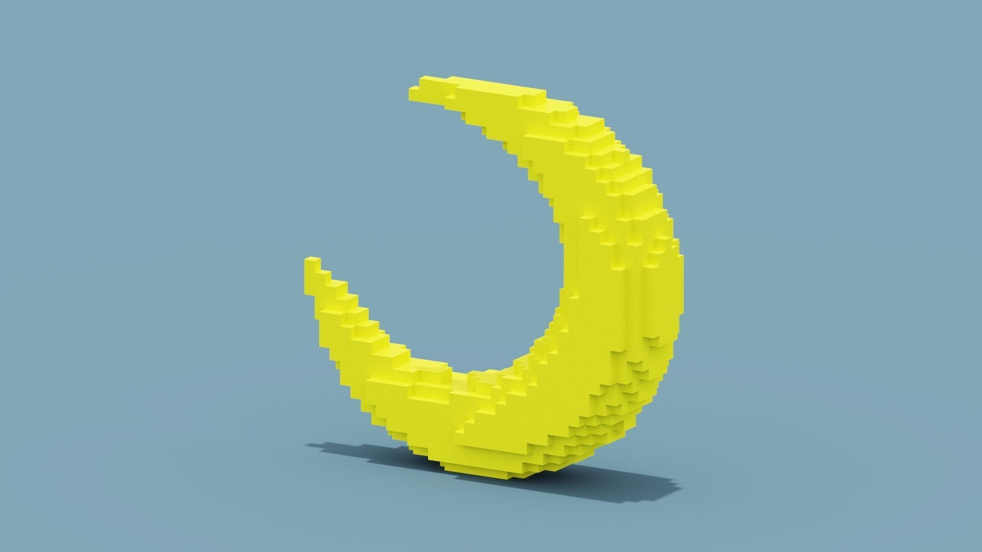 Voxel Moon Low-poly 3D model_7