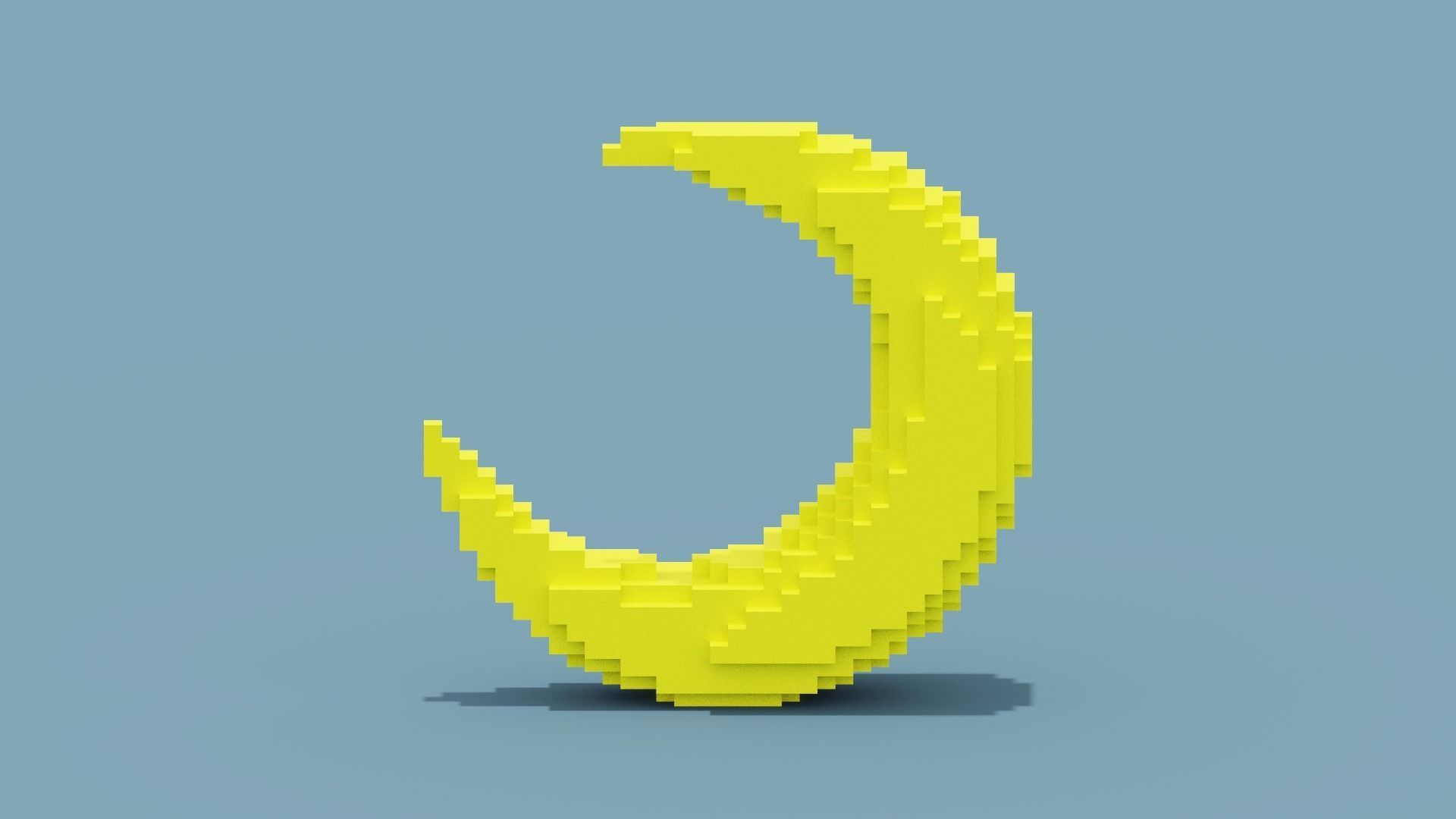 Voxel Moon Low-poly 3D model_6