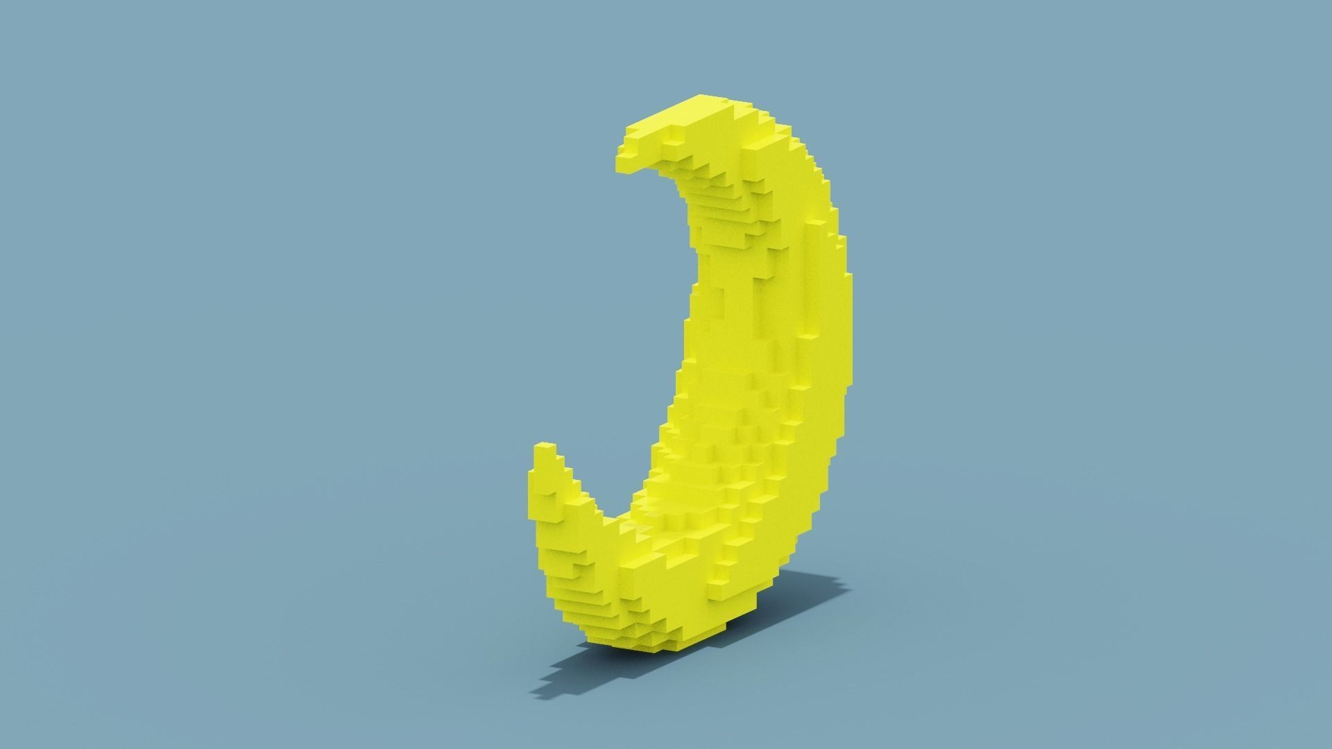 Voxel Moon Low-poly 3D model_4