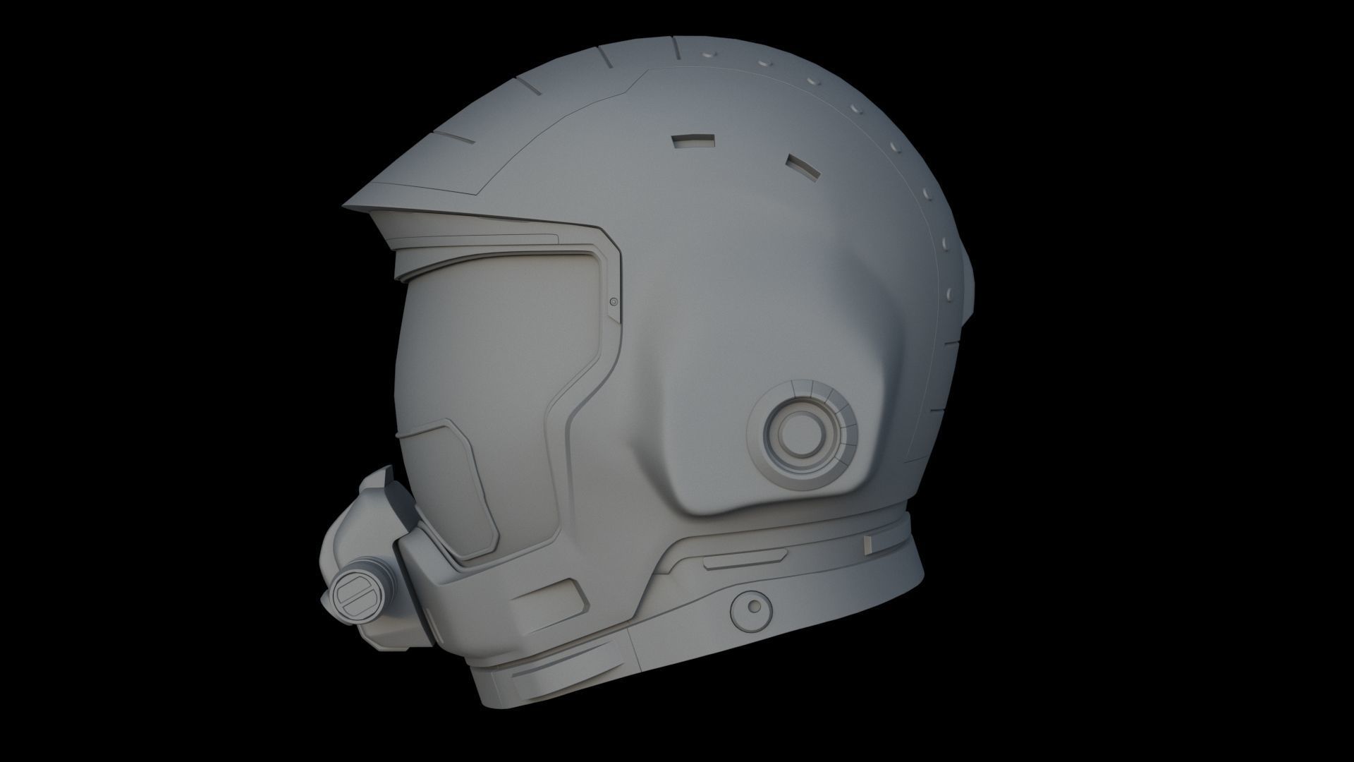 Sci-Fi Helmet 3D model_2