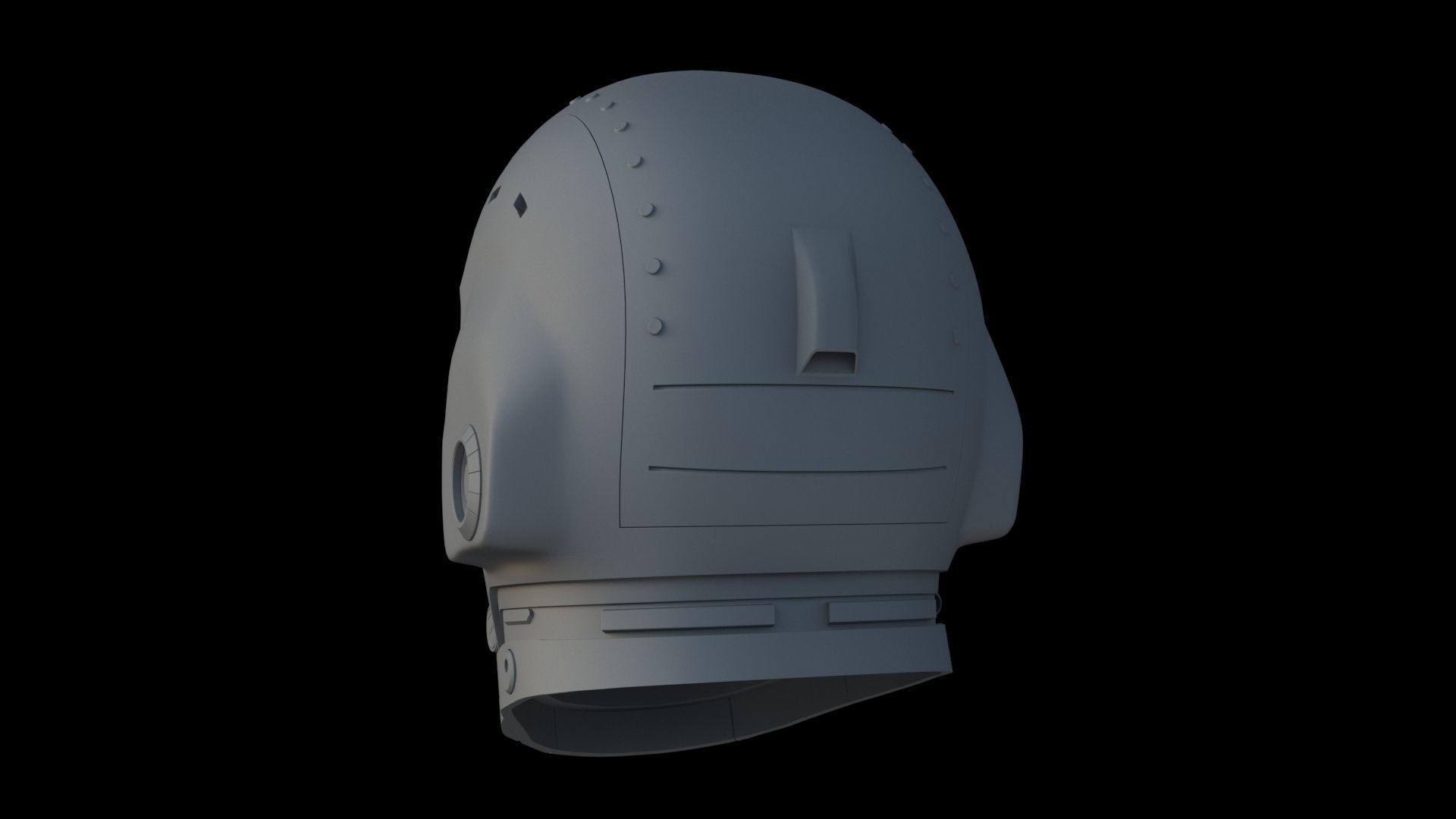 Sci-Fi Helmet 3D model_3