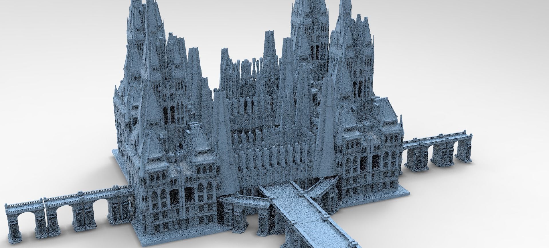 Tudor Castle Fantasy castle walls 2  3D model_1