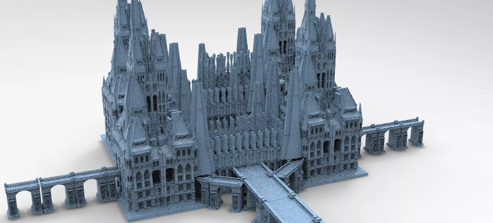 Tudor Castle Fantasy castle walls 2  3D model_0