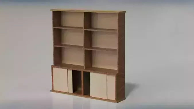 Bookshelf bookcase with doors and drawers