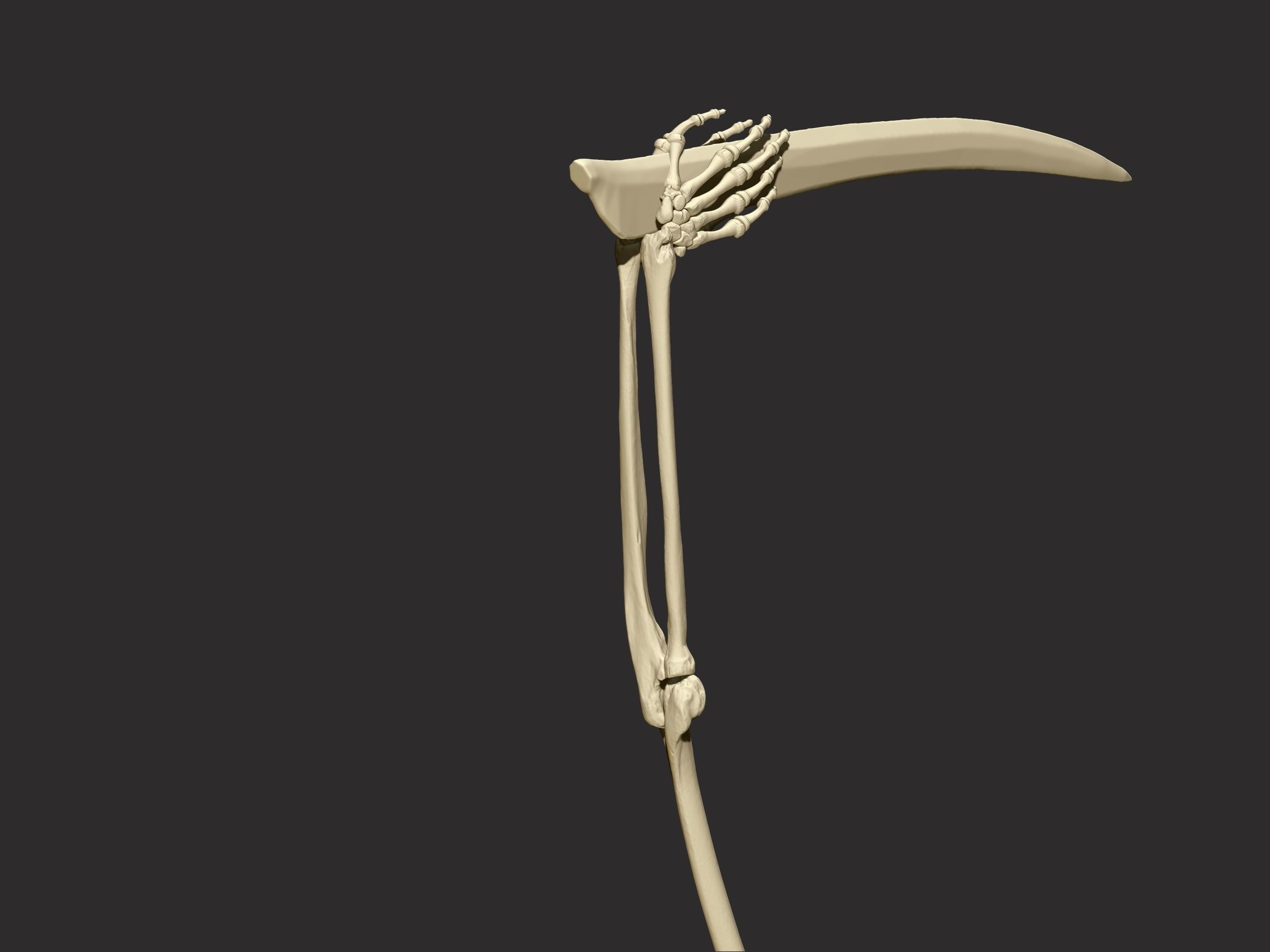 Giants Bone Scythe 3D print model_3