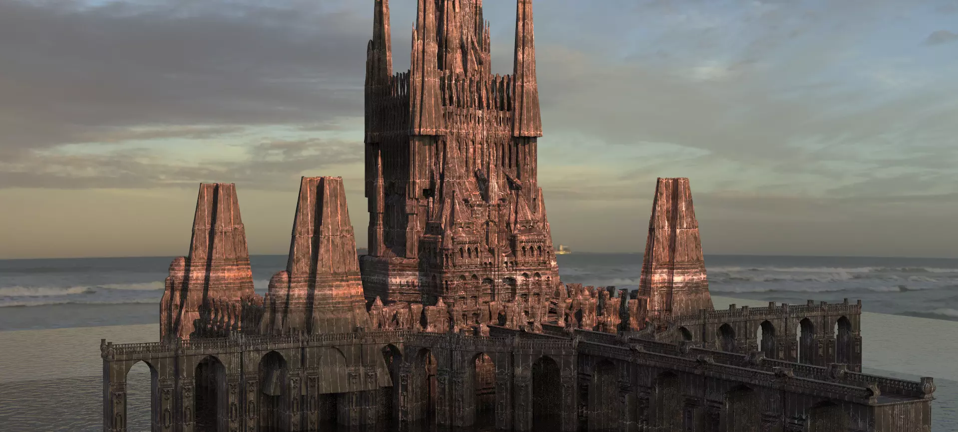 Dark Tudor Castle Fantasy castle 1  3D model_0