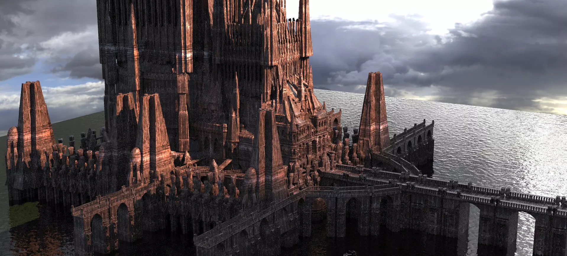 Dark Tudor Castle Fantasy castle 4  3D model_0