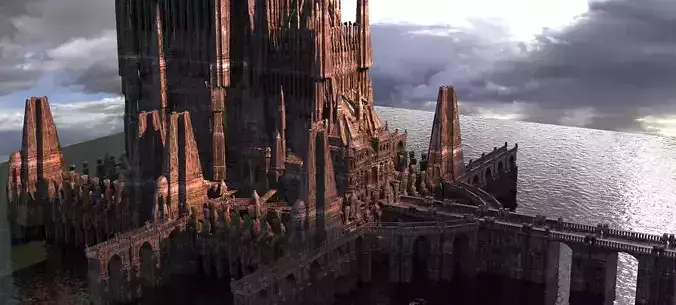 Dark Tudor Castle Fantasy castle 4  3D model
