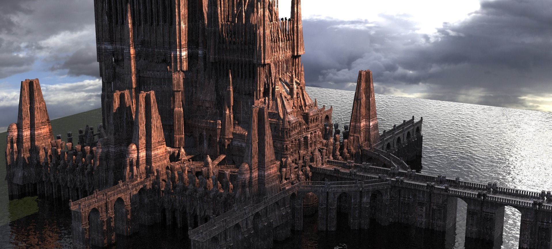 Dark Tudor Castle Fantasy castle 4  3D model_1