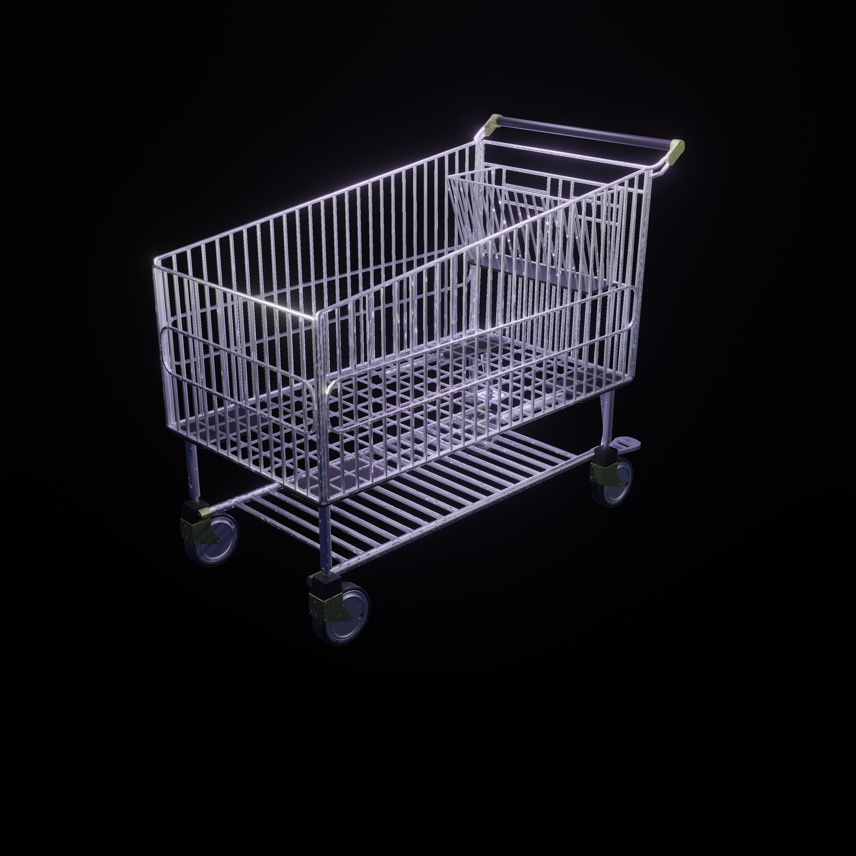 3d shopping vehicule Low-poly 3D model_1