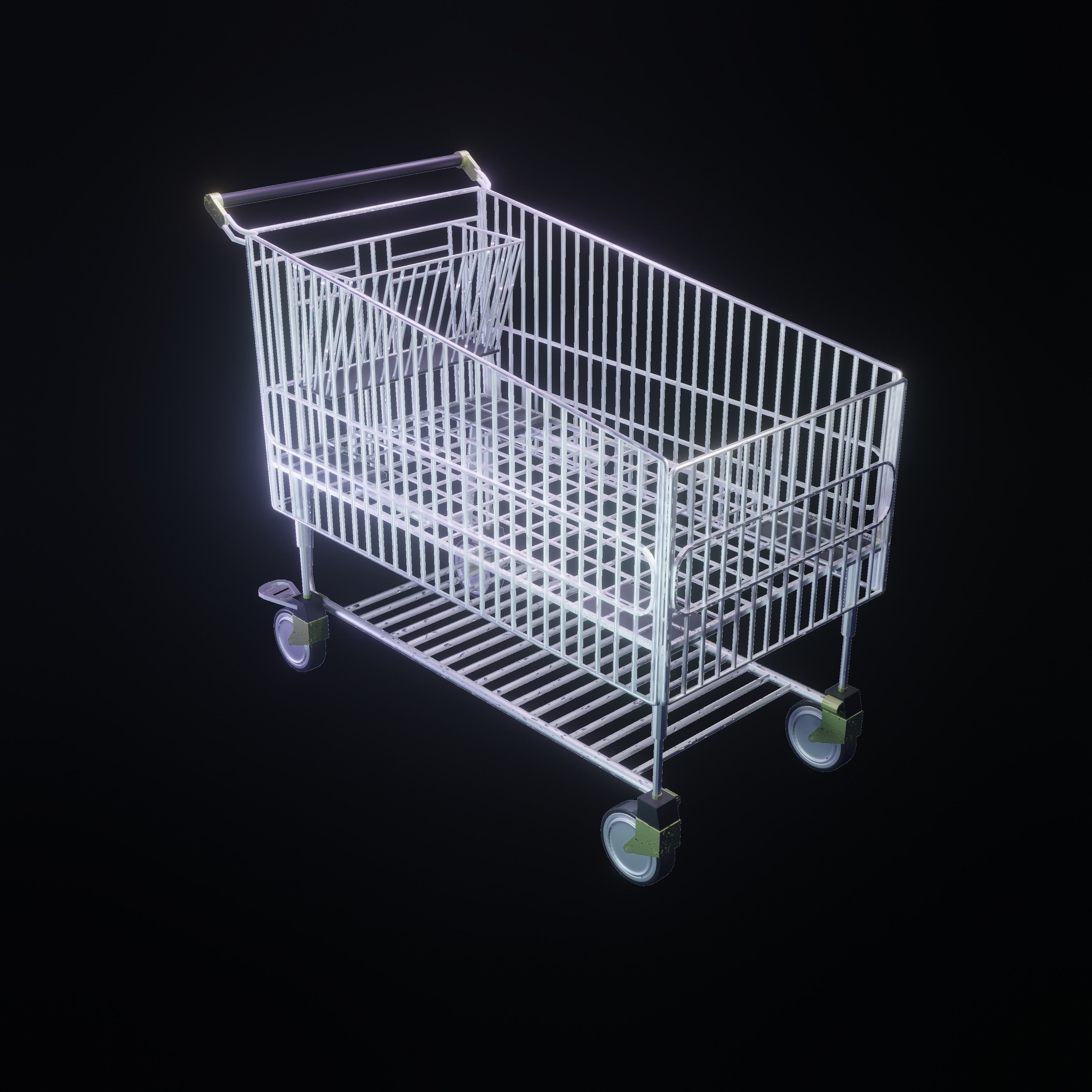 3d shopping vehicule Low-poly 3D model_2