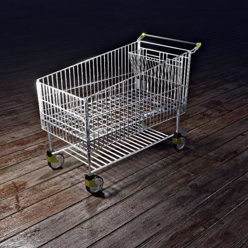 3d shopping vehicule Low-poly 3D model_0
