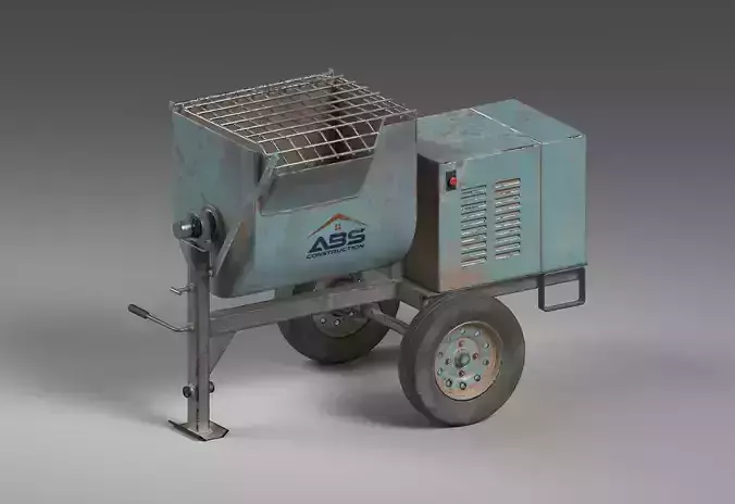 Pack 3 Mortar mixer - UE5 4k - Low-poly 3D model Low-poly 3D model