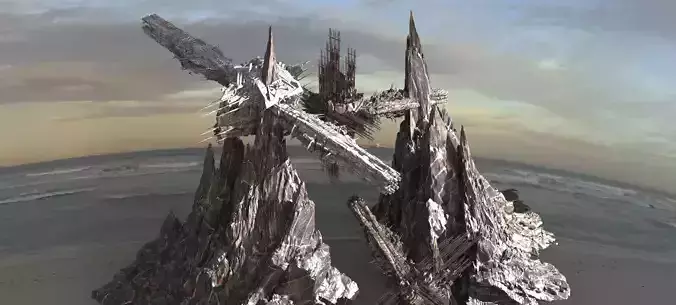 Alien Cliffs Sharp Bridge 3  3D model